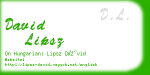 david lipsz business card